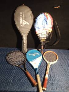 lot 265 image: 5 professional tennis rackets - some with covers