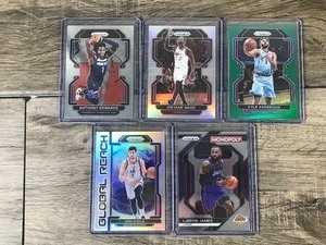 lot 402 image: Lot of 5 Basketball Cards - Anthony Edwards - Lebron James - Kyle Anderson and More