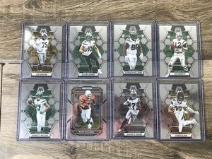 lot 406 image: Lot of 8 - 2023 Panini Mosaic Football Cards - Joe Namath - Ricky Williams -,Davonte Adams and More