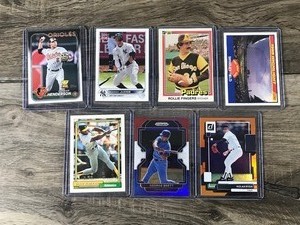 lot 414 image: Lot of 7 Baseball Cards - Rollie Fingers - Gunnar Henderson - Aaron Judge and More