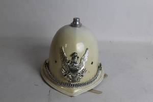 lot 10 image: Vintage Replica White Firefighter Helmet