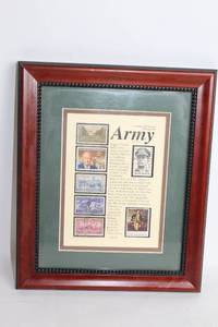 Framed Army Commemorative Stamp Collection