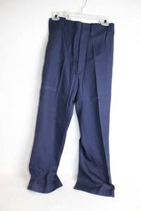 lot 54 image: Mens Navy Blue Trousers with White Suspenders