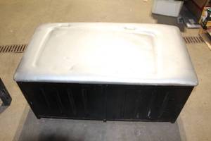 lot 62 image: Black Storage Chest with Cushion Top