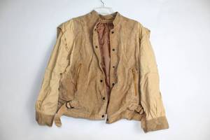 lot 64 image: Vintage Suede Motorcycle Jacket with Leather Accents, Size M