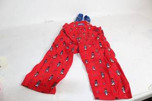 lot 68 image: Red Childs Corduroy Overalls with Soldier Print Size 3T