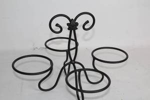 lot 77 image: Black Metal Cupcake Stand with Leaf Design