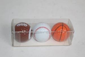 lot 78 image: Set of 3 Special Occasion Sports Theme Golf Balls