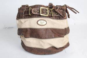 lot 99 image: D&Q Fashion Two-Tone Brown Tote Bag with Brass Accents