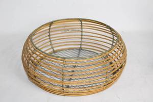 lot 122 image: Wicker and Metal Mesh Basket