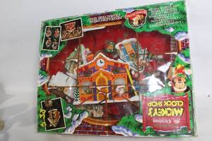 lot 130 image: Mickeys Clock Shop Animated Holiday Decoration Set