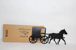 lot 159 image: Metal Horse and Carriage Wall Decor by Home Interiors