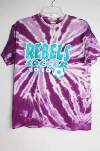 lot 207 image: Medium Purple Tie-Dye Rebels Soccer 2010 T-Shirt