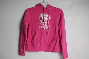 lot 225 image: Peanuts Snoopy Pink Hoodie Sweatshirt Large