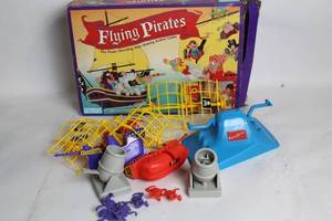 lot 269 image: Vintage Flying Pirates Action Game Set with Ships and Accessories