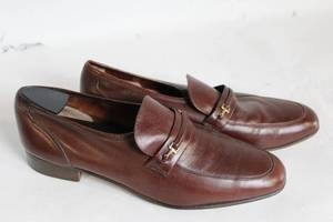 lot 314 image: Pair of Mens Brown Leather Loafers Made in Italy - Size 11M