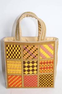 lot 355 image: Vintage Handmade Geometric Needlepoint Tote Bag