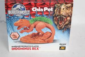 lot 398 image: Jurassic World Indominus Rex Chia Pet Planter with Chia Seeds
