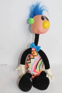 lot 403 image: Quirky Vintage Doll with Blue Hair and Colorful Outfit