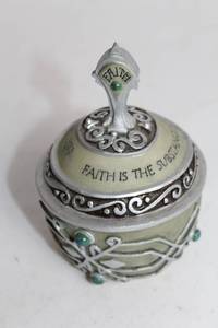 lot 413 image: Faith-Themed Decorative Trinket Box with Lid