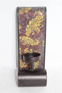 lot 415 image: Decorative Wall-Mounted Mosaic Metal Candle Holder