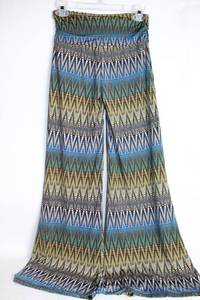 lot 427 image: MT Collection Womens Wide-Leg Patterned Pants, Size Small