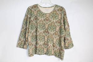 lot 447 image: Laura Scott Womens Paisley Print 34 Sleeve Blouse 2X