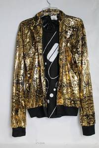 lot 452 image: Gold and Black Sequined Jacket with Matching Top
