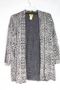 lot 468 image: Ruby Rd. XL Sheer Patterned Cardigan