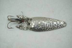 lot 378 image: Vintage Marathon hammered spoon lure