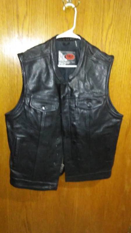 lot 738 image: First Classics Authentic Riding Gear Leather Vest.