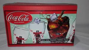 lot 521 image: New Coca-Cola, Coke Vintage Bell Glasses (6)