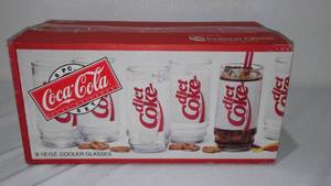 lot 541 image: Coca-Cola, Coke Diet Coke Cooler Glasses (8)