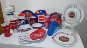 lot 585 image: Coca-Cola, Coke  Summer Outdoor Plates, Bowls, Cups And More.