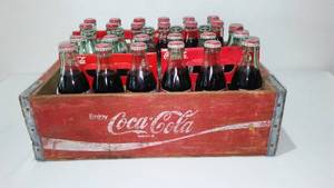 lot 589 image: Coca-Cola, Coke Vintage Wood Crate With Contents (2)