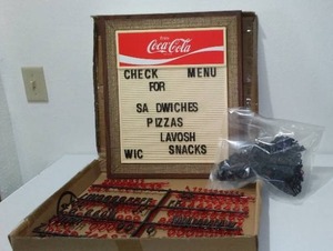 lot 600 image: Coca-Cola, Coke New Message Menu Board With Letters.