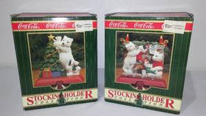 lot 604 image: Coca-Cola, Coke  Vintage Stocking Holder Collection Holders (2)
