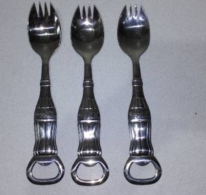 lot 605 image: Coca-Cola, Coke  Individual Solid SpoonikSporkBottle Opener (3).