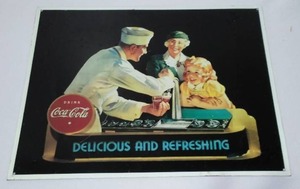 lot 641 image: Coca-Cola, Coke  Metal Sign Delicious And Refreshing.