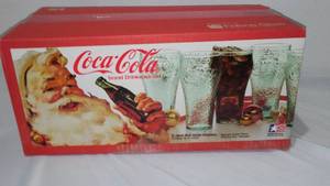 lot 681 image: Coca-Cola, Coke  Indiana Green Glass Tumbler (8) 16 Oz.