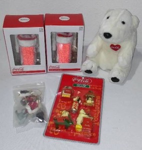lot 684 image: Coca-Cola, Coke Christmas Ornaments With Plush Bear.