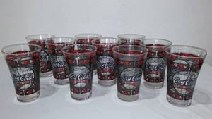 lot 708 image: Coca-Cola, Coke Red And Black Glasses, 16 Oz. (10)