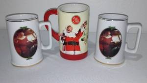lot 742 image: Coca-Cola, Coke Vintage Holiday Mugs, Circa 90s (3).