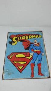 lot 554 image: Metal Superman Sign, 12.5 x 16 in.