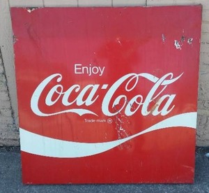 lot 510 image: Vintage Metal Cola Sign.