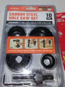 lot 716 image: NEW Carbon Steel Hole Saw set and more.