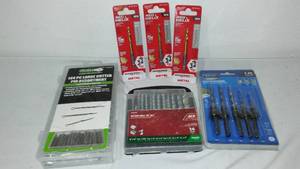 lot 718 image: Cotter pins and Drill bits.