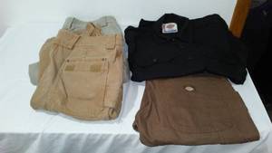lot 736 image: Dickies and Duluth Trading Mens clothes.