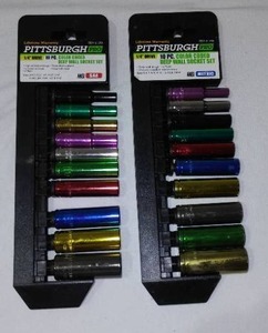lot 755 image: Pittsburgh Pro  In. Drive Socket Sets (2) Standard And Metric.