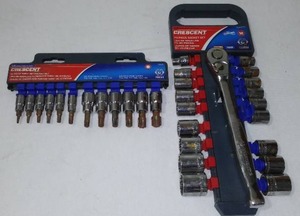 lot 756 image: Crescent 38 In Drive Socket Sets (2) Torx Bits,  SAE And MM.